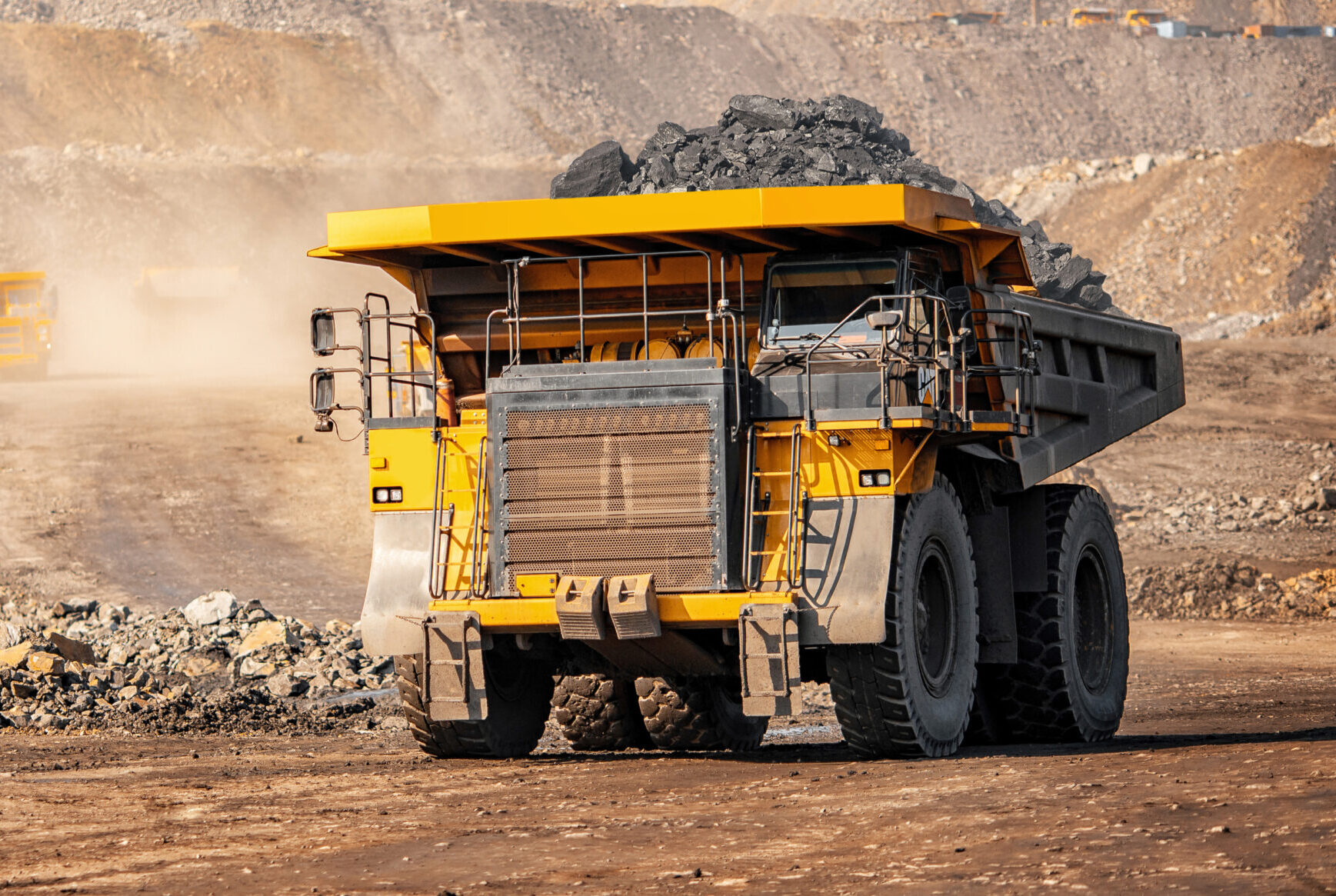 Excavator in the mine